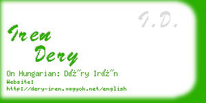 iren dery business card